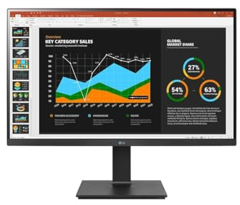 LG 27BQ75QB-B 27'' QHD Wide 1440p LED Monitor with Anti Glare Screen, VGA, 16:9 Aspect Ratio, 5ms Response Time, 178° Viewing Angle, Wall Mount