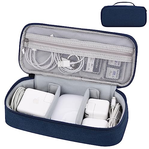 LTLSZRN Elektronik Organizer Tasche - Kabeltasche für Reise, Ladekabel und Zubehör Transport mit Dunkelblau