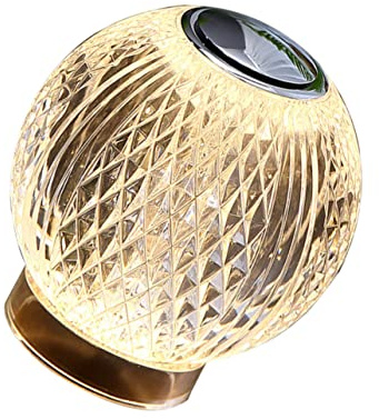 DELURA Desk Lamp Globe Table Lamp Color Changing Night Lights Touch Table Lamp Crystal Sphere Table Lamp Glass Ball Night Light Touch Control Lamp Crystal Ball Design Night Lamp Lampshade/416