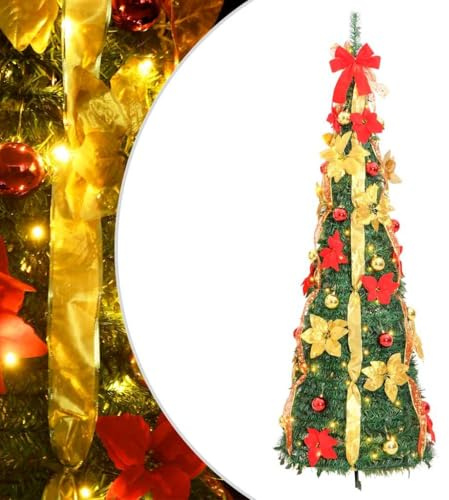 vidaXL Pop-Up-Weihnachtsbaum Künstlich 150 LEDs Grün 180 cm