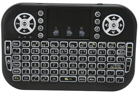 Septpenta Mini Teclado Bluetooth con Panel Táctil, Teclado Inalámbrico Portátil de Mano con Soporte Multitáctil RF de 2, 4 GHz para Teléfonos Inteligentes, Computadoras, Portátiles, Cajas de TV