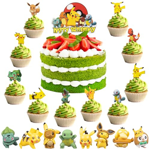 33 Stück Tortendeko Kuchen Deko Figuren Set, Cupcake Toppers Dekoration für Kindergeburtstag Party Geburtstag Party Tortenfiguren Kuchen Dekoration Tortenaufleger Supplies, Happy Birthday Cake Topper