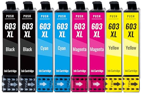 kamo 603XL (8er-Pack) Multipack Druckerpatronen Kompatibel mit Epson 603 603 XL - für Expression Home XP-2100 XP-2105 XP-3100 XP-3105 XP-4100 XP-4105, Workforce WF-2810 WF-2830 WF-2835 WF-2850 WF-2870