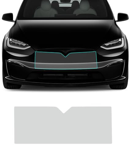 FDAIUN Lámina protectora de pintura de TPU PPF preperforada para Tesla Model X 2024 2016-2023, lámina protectora transparente, accesorio (parte central de la barra frontal, 1 unidad)