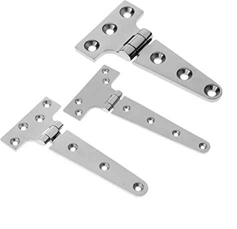 LXYDPZ T-Scharnier, 3 Stück, Edelstahl 316, strapazierfähig, für den Schiffsbau, für Fenster, Zäune, Gartentore, Schuppen und Außentüren (silbernes T)