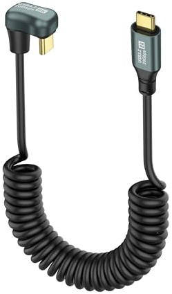 SinLoon Cavo a Spirale USB C 3.2 Tipo C 20 Gbps PD 100 W 8K 60 Hz - Ricarica Rapida e Trasferimento Dati per Telefoni, Tablet e Altri Dispositivi USB C - 1,8 M (Male to U)
