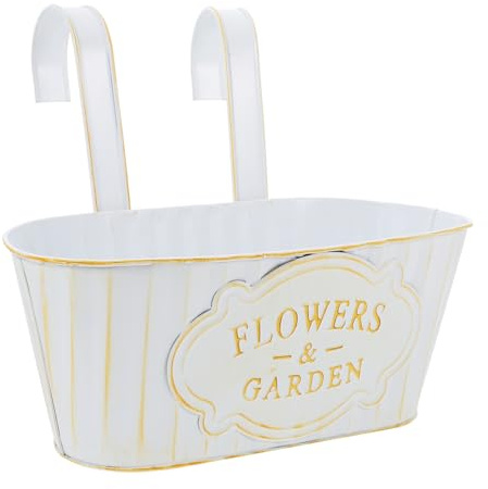 Alipis Pot De Fleurs Suspendu en Métal Rustique pour Balcon Décoration Extérieure