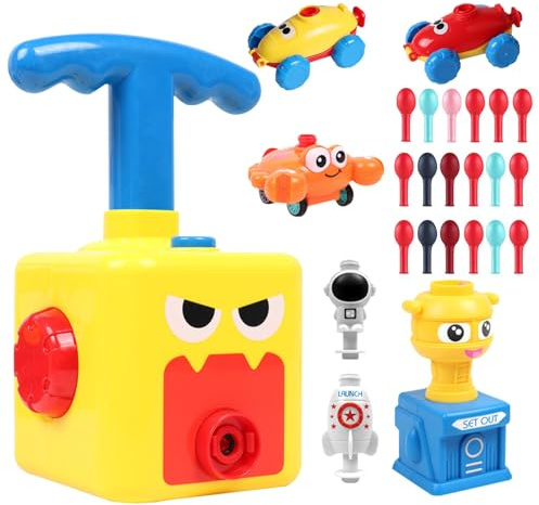 TOSUTO 25 en 1 Coche con Globo Inercial, Lanzador de Globos, Juguete para Niños, Cumpleaños (Monstruo)