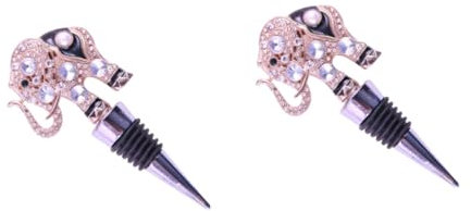 Amosfun 2pcs Red Wine Bottle Stopper Stag Design Alloy Wine Stoppers for Decor