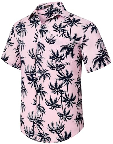 Enlision Camicia Hawaiana Uomo Manica Corta Estiva Floreale Casual Camicie Stampa Hawaiane Spiaggia Vacanza con Tasca S-4XL
