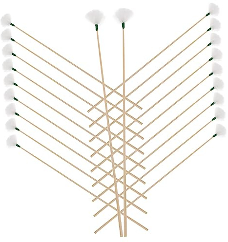 Herramienta para Eliminar Cerumen 20 Piezas de Bambú y Pelo de Ganso | Color Caqui, Superficie Lisa, Formato Portátil, 20 Unidades para Cuidado del Oído
