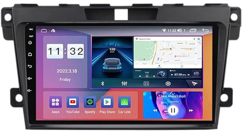 Radio para coche con pantalla táctil Android 12.0 para MAz-da CX-7 2007-2015 Navegación GPS por satélite Reproductor multimedia DVD con pantalla táctil de 9'' Receptor FM BT con Bluetooth 4G 5G Wifi