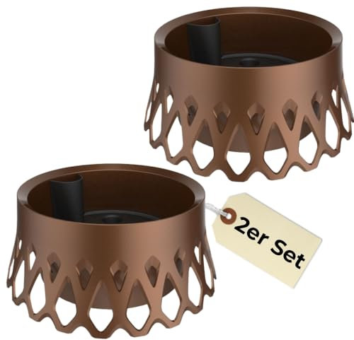 GarPet 2er Set Grabschale für Friedhof Pflanzschale für Friedhof Grab Vase mit Selbstbewässerung und Wasserüberlauf Bronze Ø 40 frostsicher
