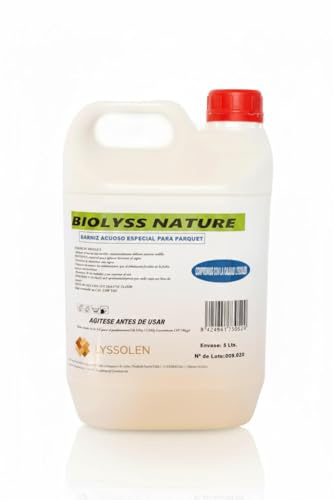 LYSSOLEN - Barniz de Poliuretano al Agua para Suelos de Madera Interior 5L - Protector de Alta Durabilidad y Resistencia al Desgaste - Acabado Natural - Sin Olores