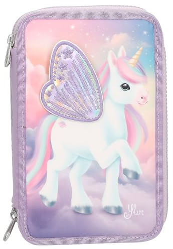 Depesche 13417 Ylvi 3 Fach Federtasche mit appliziertem Flügel