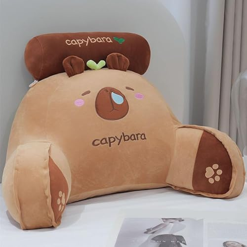 keloppasit Capybara Lesekissen, Bett Rückenlehne Kissen mit Nacken Arm Rückenstütze Capybara Lendenwirbelsäule Nachttisch Kissen Stofftier für Wohnzimmer