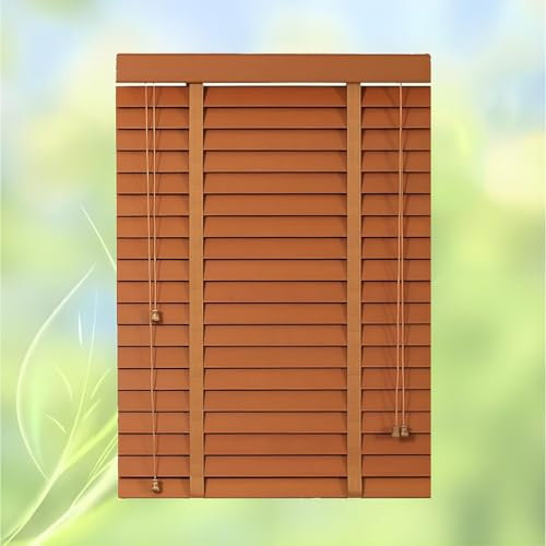 Venjson Holzrollos für Fenster, Sichtschutz, Fensterblenden in verschiedenen Größen, Naturbraun (45x120cm, 45x150cm, 60x150cm, 75x150cm, 120x213cm)