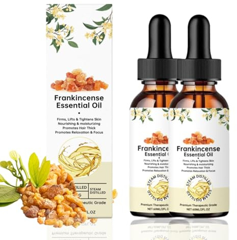 2PC Premium Weihrauchöl Frankincense Oil, Natural Bio für Haut Weihrauch Frankincense, Frankincense, Face, Aromatherapy, Weihrauchöl for Face, Falten bei Narben, Deep Nourishing