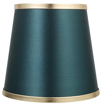 Homoyoyo Abat Jour Tissu Moderne Vert Foncé à Bord Doré pour Lampes de Table Remplacement Décoratif Installation Facile et Durable pour Chambre et Salon