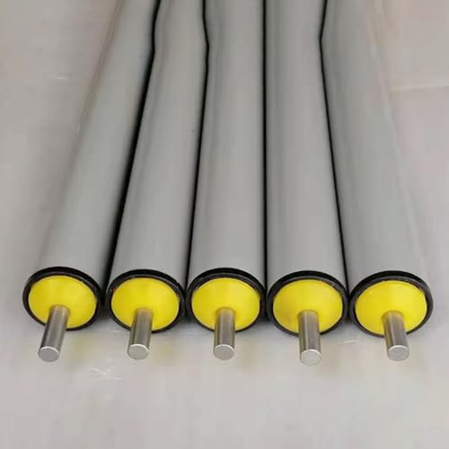 5 Set Unpowered Steel Conveyor Rollers, 63MM Grey Guide Rollers for Table Saw in-Feed/Out-Feed, Boat Trailer Roller, Durable 39.4in Length for Efficient Material Handling