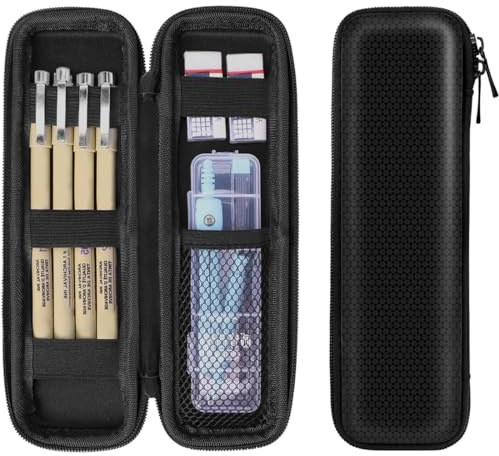 Federmäppchen Klein, Mäppchen, Pencil Case, Federtasche Hart Stift Etui stoßfeste Stiftetasche, Mäppchen Schlamperbox Bleistifttasche für Executive Füllfederhalter für Büro Schule (Schwarz, Klein)