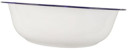 SILENRADAWN Bassine en Émail Blanc 34 Cm pour Bain de Pieds, Lavabo Vintage Multifonction pour Lavage du Visage et Lessive, Bassin Émaillé Robuste Soin des Pieds et Usage Domestique