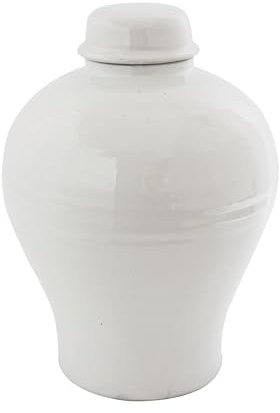 Creative Co-op Großer runder weißer Terrakotta-Cachepot, 35,6 cm