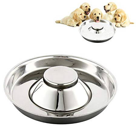 SUOXU Hundskålar i rostfritt stål – valpavvänjningsskål för flera valpar – kan användas för vatten och katt/hundmat samtidigt (26 cm/10,2 tum)