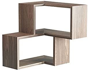 jbshop Bücherregal Raumteiler Floating Eck Bücherregal für Wand, antike, schwere Bücherregal mit Schwerer, für Schlafzimmer- und Wohnzimmerständer Büroregal Aktenregal Ordnerregal