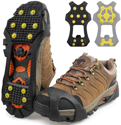 Ice Snow Cleats for Shoes and Boots,Walk Traction Cleats Crampons Anti Slip 11 Studs Ice Snow Grippers Over Shoe for Men Women Walking on Snow Ice