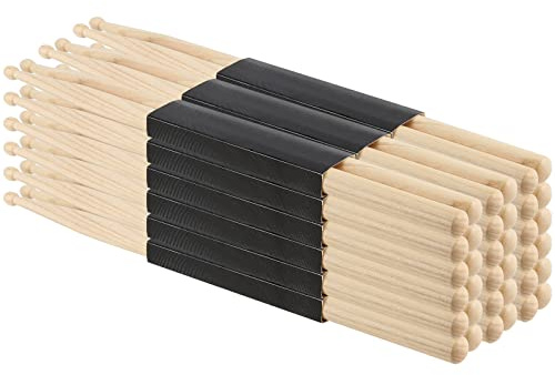 JEUIHAU 18 Paar Ahorn-Trommelstöcke, 5A Holzspitze Drumsticks Klassische Holz-Trommelstöcke für Studenten und Erwachsene