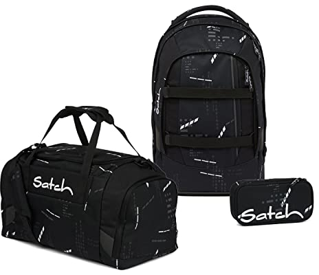 Satch Pack Schulrucksack Set 3tlg. mit Sporttasche und Schlamperbox (Ninja Matrix)