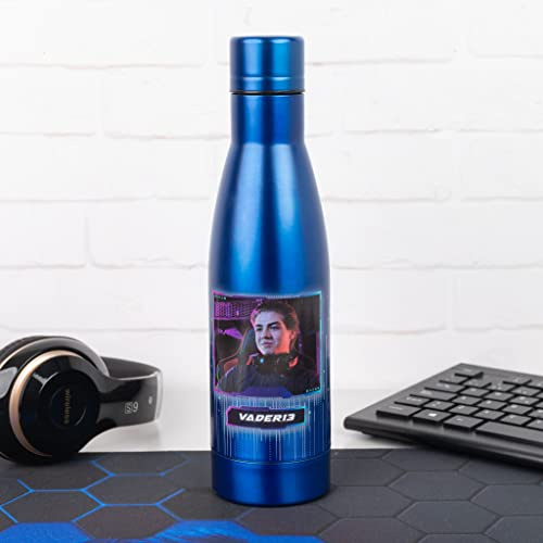 Wanapix | Botella de Acero Inoxidable con Foto 100% Personalizada | Color Azul | 500 ml. | Doble Capa | Personaliza con Fotos y Textos | Botella Térmica Frío y Calor con Personalización 360º