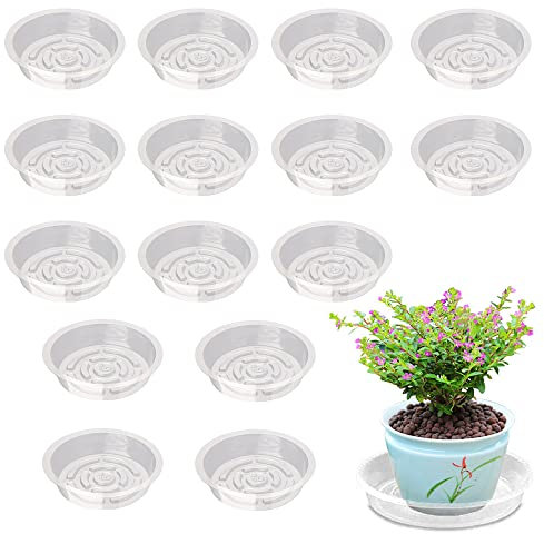 Hazrcvr Blumentöpfe 15 Stück Untersetzer Blumentopf aus Kunststoff Plastik Runder Pflanzenuntersetzer Blumentopf Untersetzer Rund Plastik Untersetzer Wiederverwendbar Runder Blumentopfuntersetzer