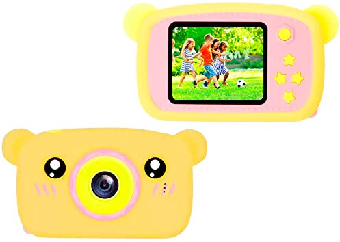 EXTRALINK Kinderkamera H25, Digitalkamera 1080P 30fps Kids Kamera, Robustes Gehäuse 2 Zoll LCD Display, Digitalkamera Kinder 12MP, Speicherkartensteckplatz, integrierte Spiele, USB, Orange