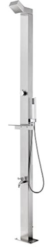 vidaXL Doccia da Giardino 220 cm in Acciaio Inossidabile