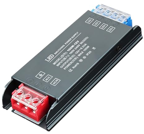LED Trafo 12V 100W, 240V auf 12V LED Treiber Netzteil, Netzteil Led Driver Kein Rauschen, Kein LED-Flimmern, Niederspannung Led Transformator für LED Beleuchtungen