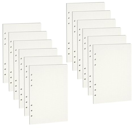 HEIYUET 10 Pack Gepunktet Papier A5 Nachfüllpapier, 450 Blätter A5 Planer Einlagen, 6 Loch Ringbuch Nachfüllbar Papier Dot Refill Paper Nachfülleinlagen für Notizbuch, 6 Löch Ringmappe