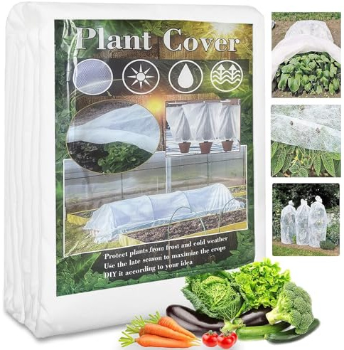 OAHAO Gartenvlies Frostschutz Pflanzendecke 40g/m² Vliesstoff Gartenbau Vlies Winterschutz für Pflanzen,Wiederverwendbare Abdeckung für Winter Frost Kälte Sonne Insekten Vögel Schutz(2 * 10M)