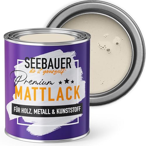 SEEBAUER diy Mattlack Beige 375ml für Innen & Außen (No. 005 Orchid Dream) Möbelfarbe ohne Schleifen - Hybrid-Lack für Holz, Metall, Kunststoff - Holzlack, Möbellack hohe Deckkraft