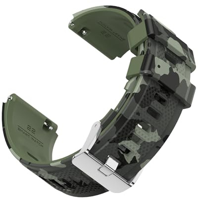 MEGALITH Cinturino Orologio 22mm Silicone di Ricambio: Gomma a Sgancio Rapido - Cinturino Smartwatch Universale Sportivo Militare Mimetica Verde