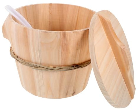 Cabilock Vaporera De Arroz De Madera Natural Cubo Para Cocinar Al Vapor Duradero Olor