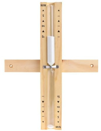 VICASKY Sauna Sanduhr Wandmontage 15 Minuten Timer Holz Glas Sanduhr Badezimmer Sauna Zubehör Hitzebeständig