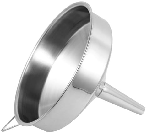 MAGICLULU Heavy-duty Stainless Steel Funnel 18cm Wide Mouth for Automotive and Kitchen Liquids Food-grade Metal Large Funnel with 1.9cm Narrow Spout for Easy Pouring