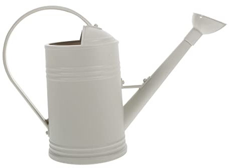 Happyyami Regadera De Jardín y Plantas Interior Caño Largo 1.8l Capacidad Grande para Riego Doméstico Balcón y Suculentas Color Blanco Crema Acero Inoxidable y Plástico Resistente