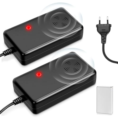 Leiortufa Ultraschall Marderschreck mit Stecker – Marderabwehr für Haus, Garage, Dachboden & Keller (230V, 50m² Reichweite, Anti-Gewöhnungseffekt) (Schwarz-2)