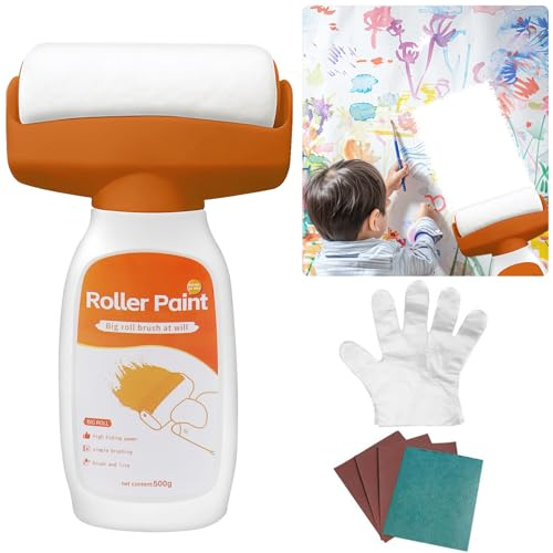TLDNZXY Farbroller Wandfarbe Weiß 500g, Ausbesserungsfarbe für Wände | 2in1 Wandreparaturroller mit weißer Farbe für Kratzer, Flecken, Risse, Graffiti und Nagellöcher