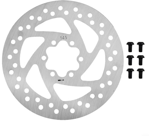 Disco de freno de acero inoxidable de 145 mm para scooter eléctrico, 44 mm, patrón de pernos, anticorrosivo, disipación de calor, pieza de repuesto plateada