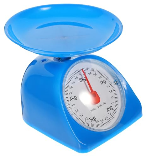 HOLIDYOYO Bilancia da Cucina Meccanica Vassoio Rotondo Bilancia per la Casa Multifunzione per Alimenti ad Alta Precisione per Prodotti da Forno 5Kg