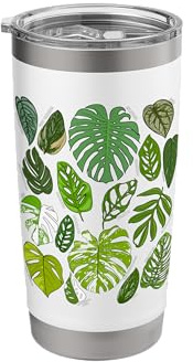 Monstera Varieties Albo Deliciosa Thai Con Aroid Plant Lover Stainless Steel Insulated Tumbler